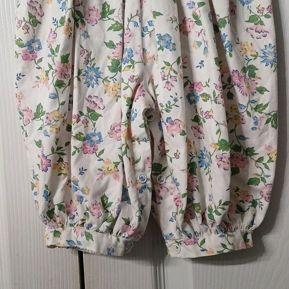Friedknit Creations vintage smocked floral romper Sz 6m EUC - Picture 2 of 12